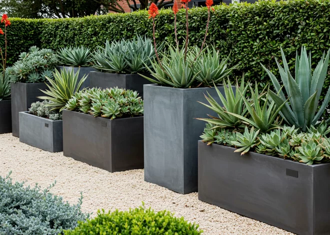 Smooth Cylinder Planters Introduce Sleek Silhouettes Into Balanced Plant Arrangements